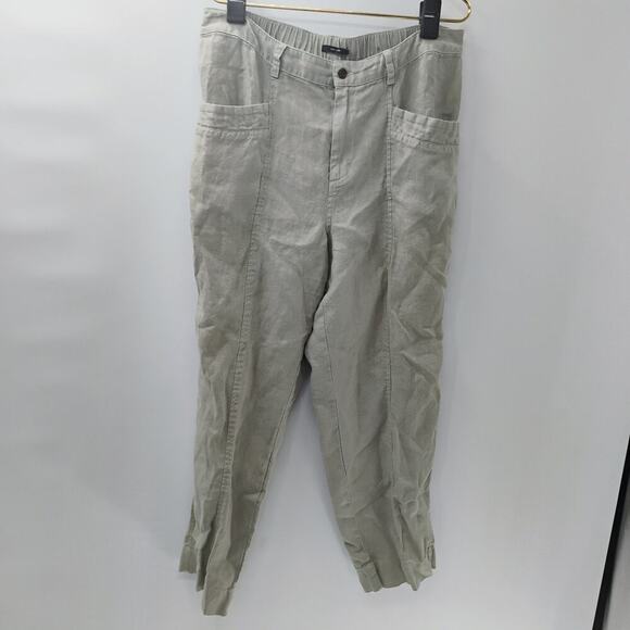 Cynthia Rowley Pants Women's Size Large Gray Pull On Jogger Linen Blend - Picture 4 of 9